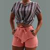  Neu Frauen Sommer Kurze Jeans Denim Weibliche Taschen Waschen Denim