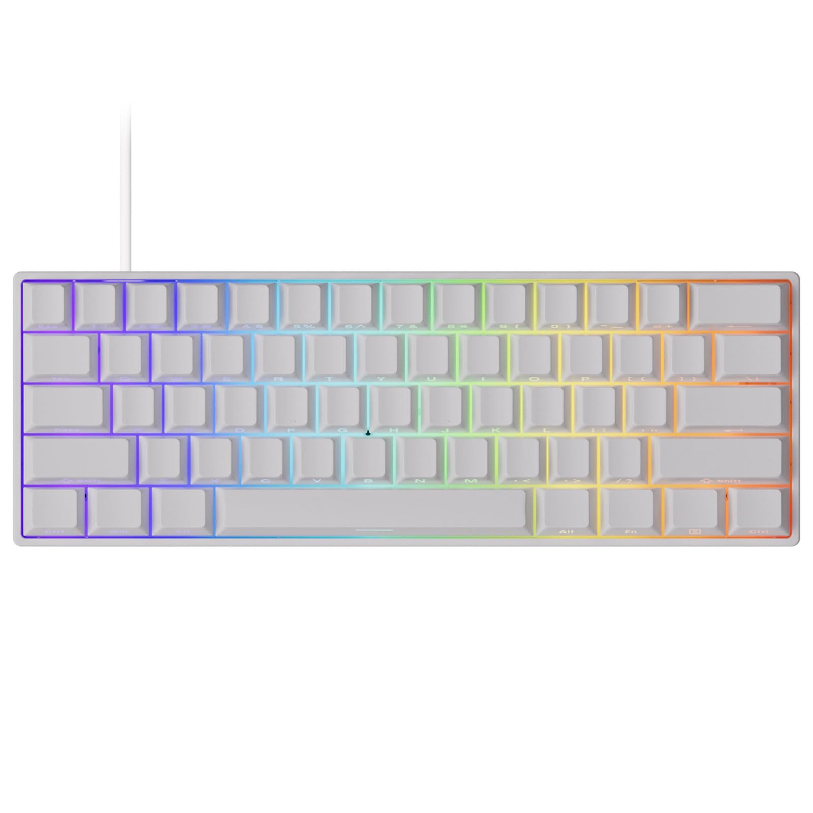 

FUN60 Pro SP Wired Model HE Sensor Rapid Trigger Compatible Magnetic Switch Akko Glare Magnetic Switch English Layout Tenkeyless Side Print Wired 8K білий