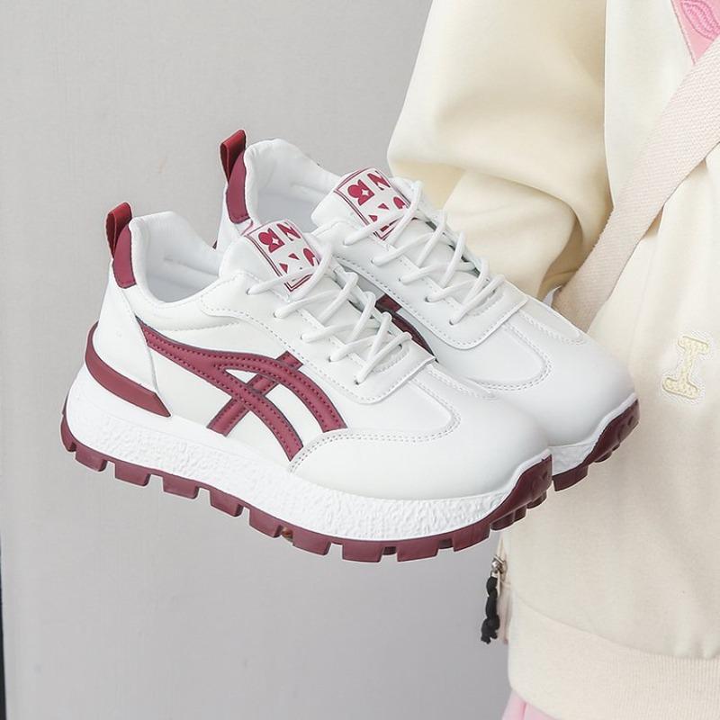 Fashion Thick-soled Sneakers for Women 2025 Spring and Autumn New Women Shoes Versatile Fashion Casual White Shoes