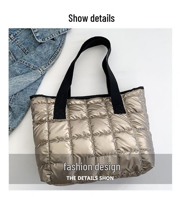 2025 Winter Versatile Influencer Shoulder Bag: Stylish Textured Makeup Tote
