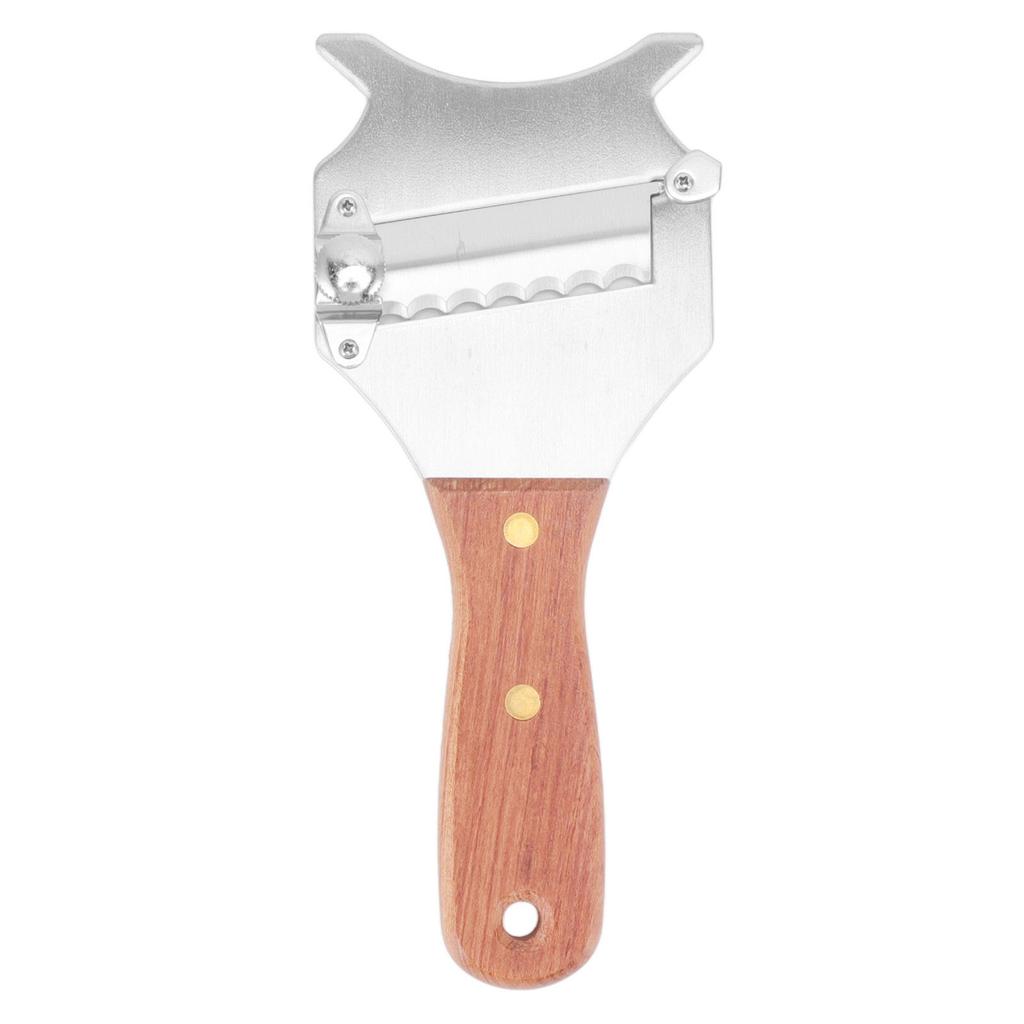Trüffelhobel Wellenschliff Holzgriff Edelstahl Handhobel Käsereibe Schneider für