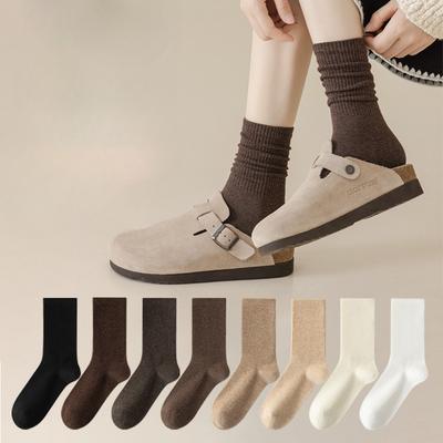 Damen Socken aus reiner Baumwolle für Frühling und Herbst, Geruchshemmende und schweißabsorbierende Socken aus reiner Baumwolle, Damen Nahtlose lange Strümpfe für Herbst und Winter