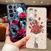 Magnetic For Magsafe Case For Samsung Galaxy S26 Ultra S25 Edge S24 Plus S23 FE S22 A17 A54 A55 A56 A57 5G Red Rose Flowers Pattern Cover