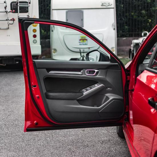 4Pcs Black Leather Car Inner Door Armrest Panel Cover For Honda Civic  22