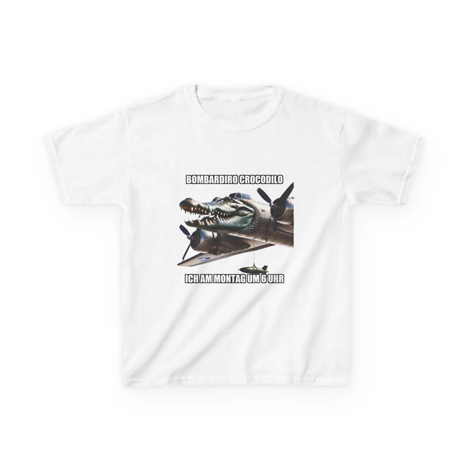 Bombardiro Crocodilo Kids T-Shirt | Brainrot Meme Shirt Funny Viral Internet Hum 4XL