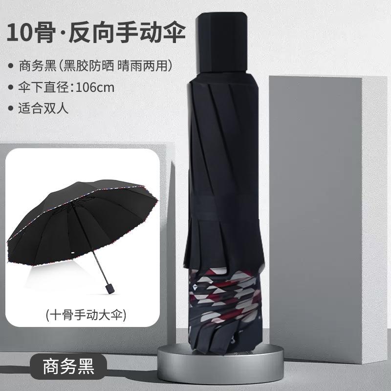 Umbrella Large Men's Folding Umbrella Large Windproof Reinforced Heavy Rain Special Manual Double Umbrella for Both Weather and Rain