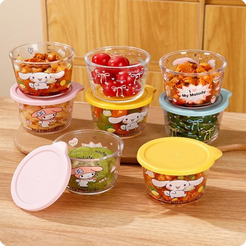Round Food Storage Container High Borosilicate Glass Sealed Jar With Lid Microwave Safe Refrigerator Fruit Vegetable Storage Jar