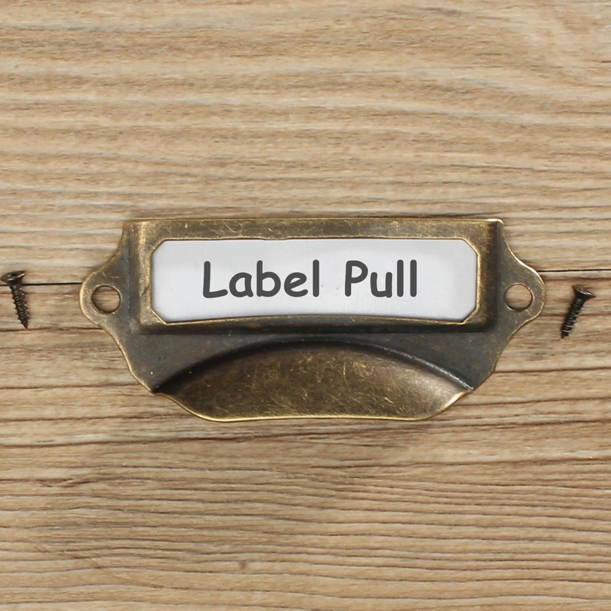 

6x антикварные латунные ящики для выдвижных этикеток, рамка шкафа, ручка, держатель для визитных карточек, серебро