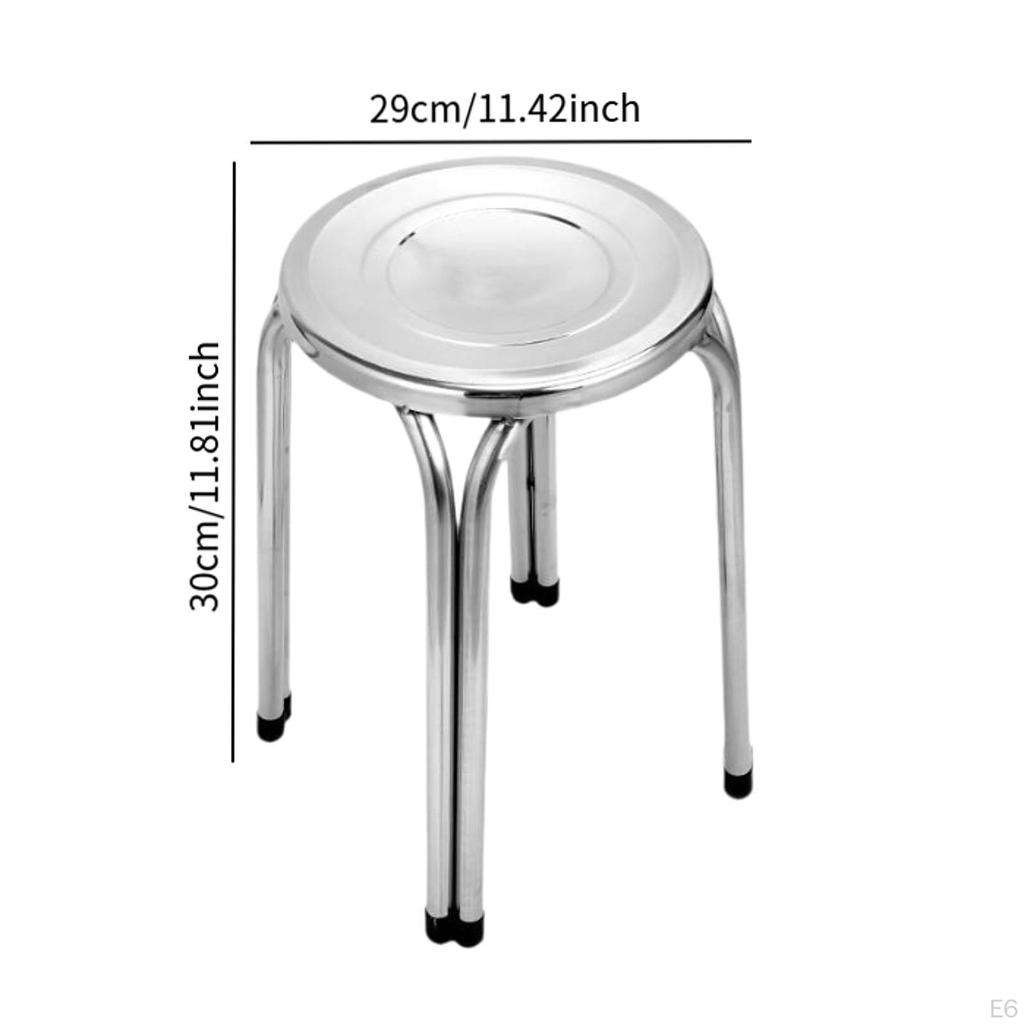 Stacking Stool Classroom Stools Stainless Steel for Kids and Adults Round Metal Furniture