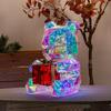 Christams Teddy Bear Night Light with Gift Box Luminous Iridescent Glowing Ornament Family 2025 Xmas Decoration Creative Gifts