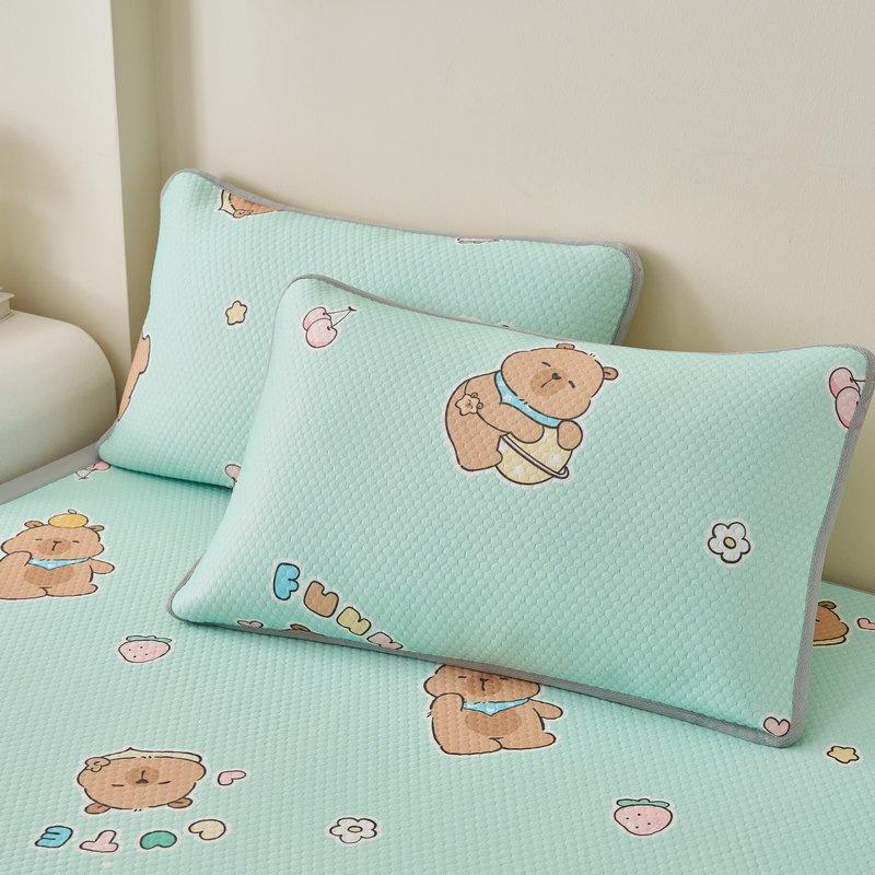 Ice Silk Cool Mat Set - Washable, Soft Three-Piece for Single Dorm Bed, 2026 Design.