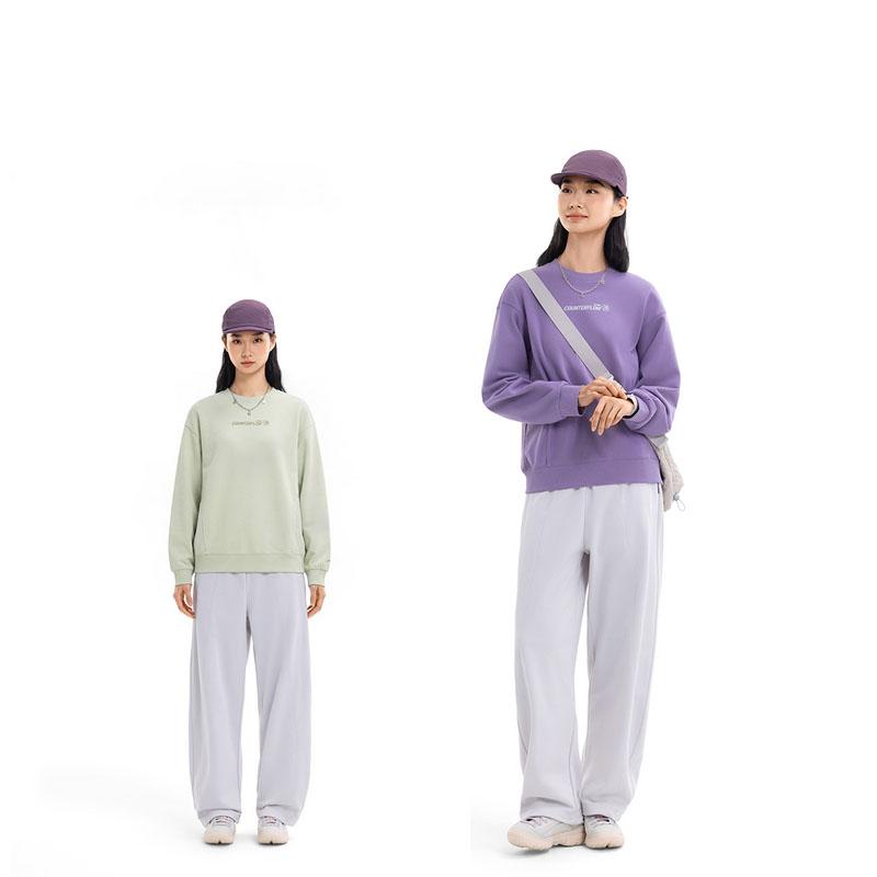 Li Ning Outdoor CF Soft Skin-Friendly Water-Resistant Loose Round Neck Sweatshirt Women Sweatshirt Mineral-Purple AWDW172-4