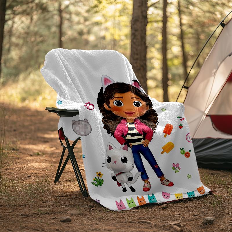 Gabby's Dollhouse Theme Printed Blanket - Perfect for Couch, Bed, Travel & Outdoor Use | Machine Washable, Cozy & Durable.