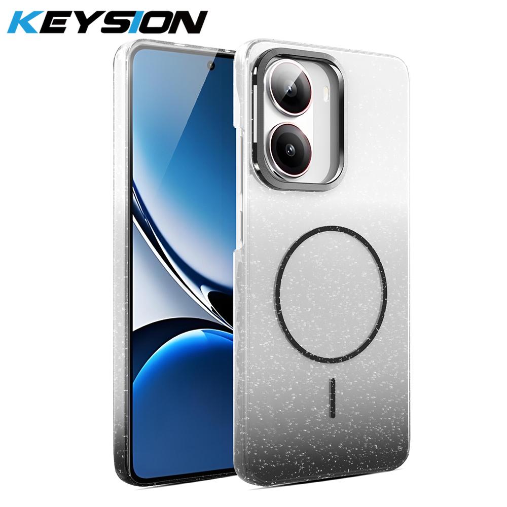 

KEYSION Luxury Gradient Glitter Magnetic Phone Case for Xiaomi POCO X7 Pro 5G Hard PC Shockproof Cover for Redmi Turbo 4 Pro for POCO X7 Pro чорний