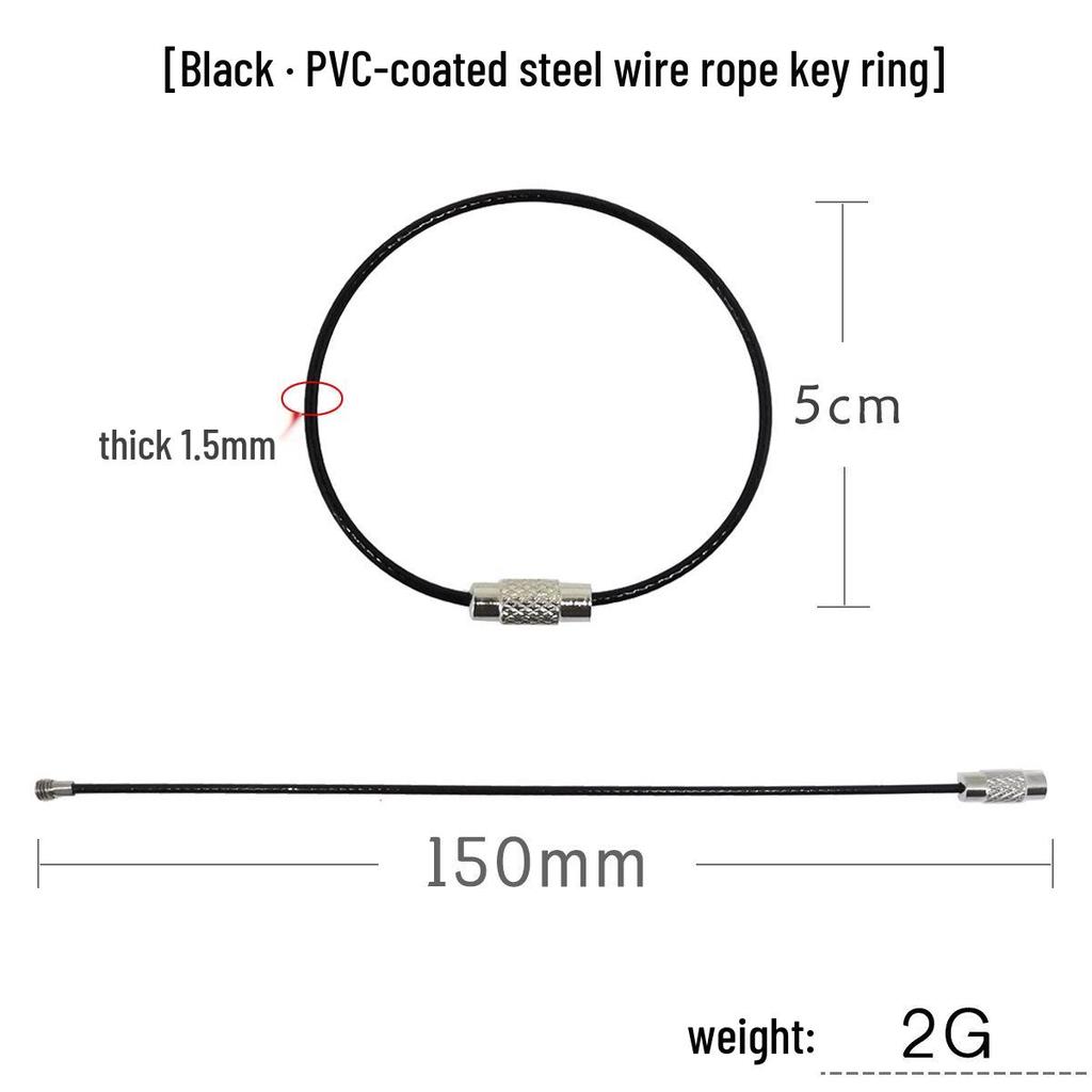 Rainbow Coated Steel Wire Keyring: Multi-Purpose Stainless Steel Snap Hook