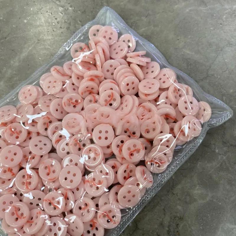 10pcs Creative Ceramics 4-hole Buttons 11mm Round Colorful Pretty Ceramics Buttons Shirt Skirt Decorative Buttons