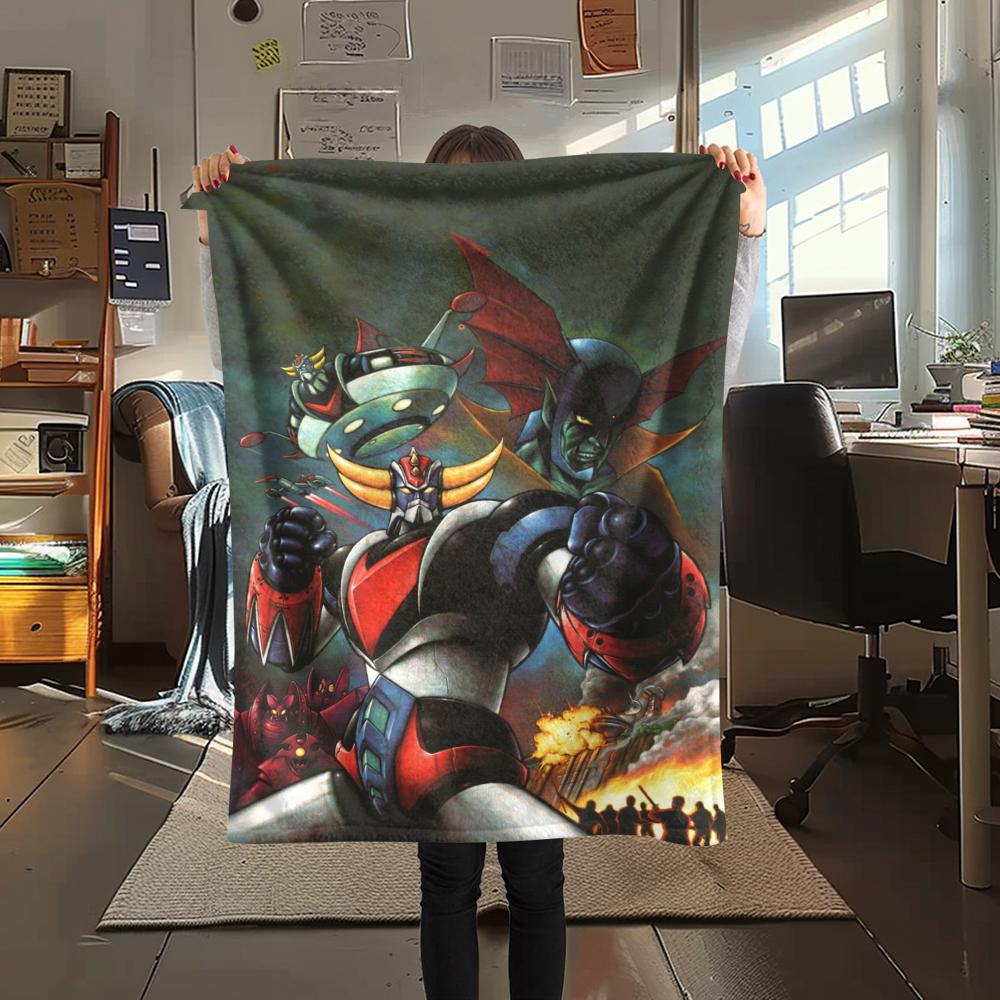 1 Stück Grendizer Goldorak Druck Flanelldecke, Hohe Qualität, Bequem für alle Jahreszeiten, Heimdekoration, Wärme und Komfort, Perfekt für Weihnachtsgeschenke 51