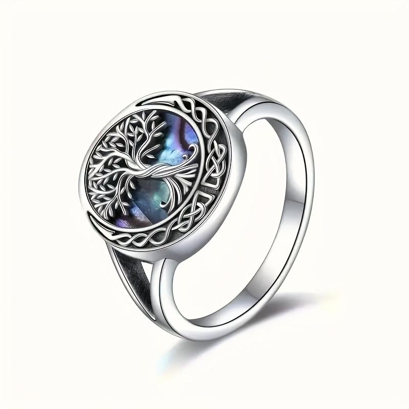 sterling silver heart-shaped ring with silver-plated double-layer hollow design 6