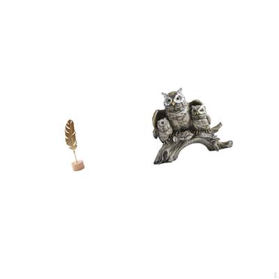 Nordic Abstract Metal Owl Sculpture Figurine Shaped Ornament Creative Tabletop Statue for Home