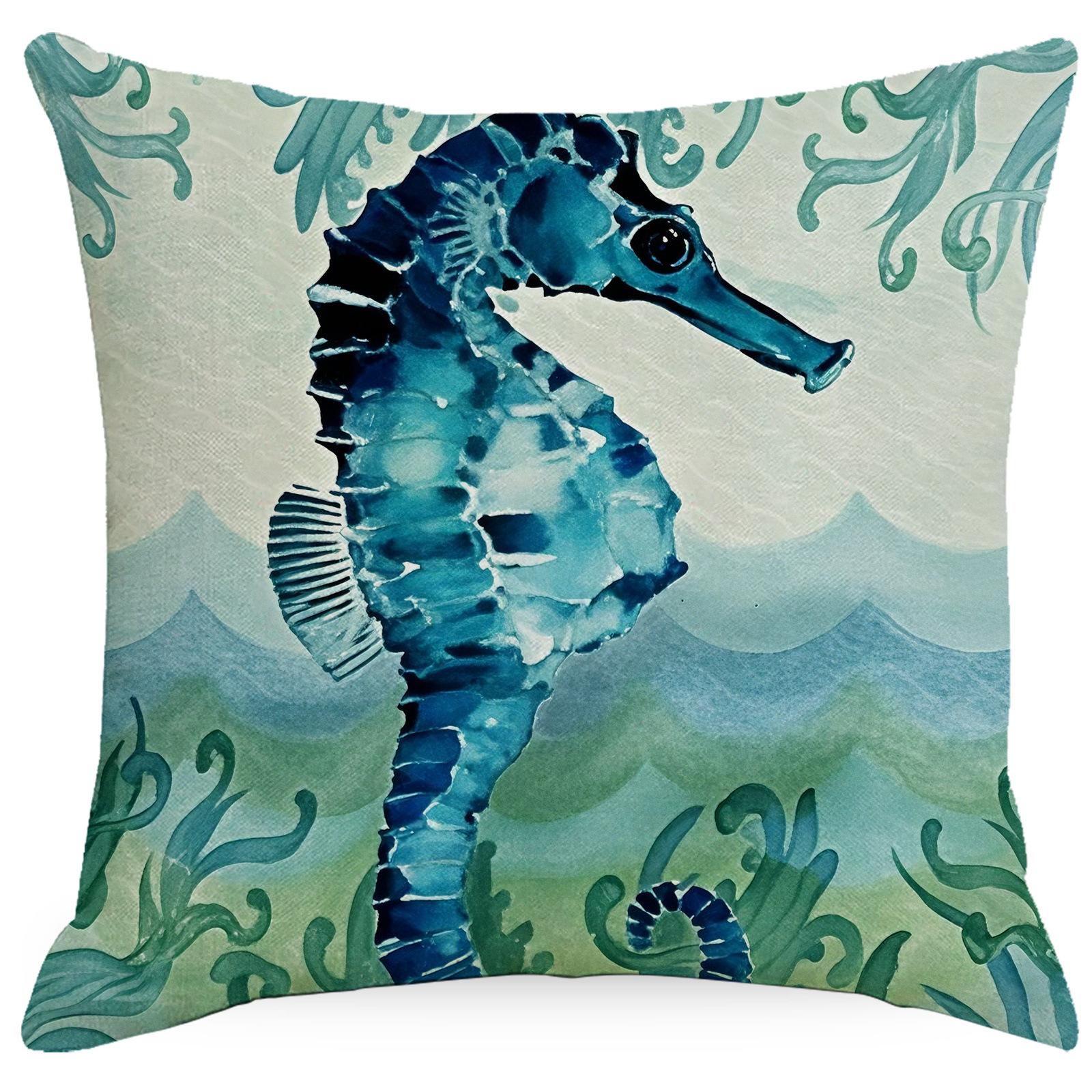 

Морская жизнь Черепаха Морской конь Пэтти Большая звезда Маленькая рыбка Наволочка Чехол для подушки 45 * 45Cm
