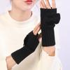 Bow Knitted Gloves Cycling Gloves Half Finger Gloves Fashion Twists Gloves  Autumn