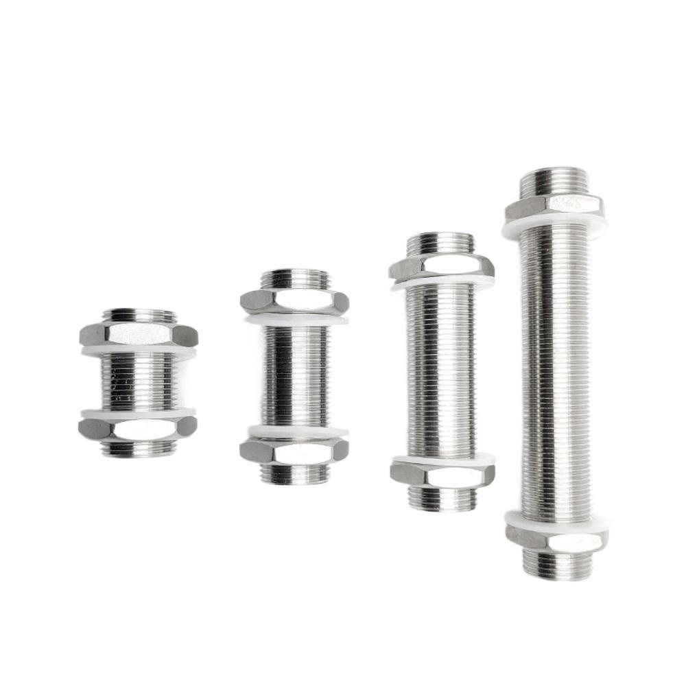 G1/8-2" BSPP-Außengewinde 20-150mm Edelstahl SS304 Vollgewinde-Nippel Durchgangsverschraubung Fassrohrverschraubung Wassertank