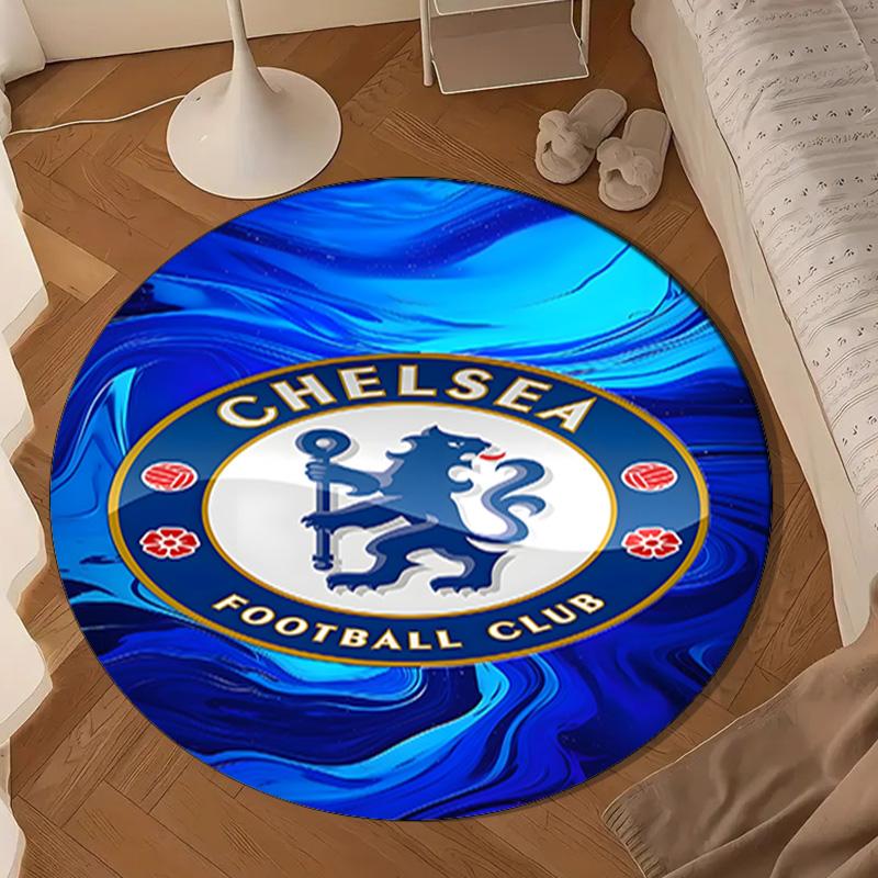 Football Club Emblem lion Round Rug for Livingroom,Bedroom, Palyroom, Chair Rug, Area rug, Circle Carpet, Large Size Fan Christmas gift