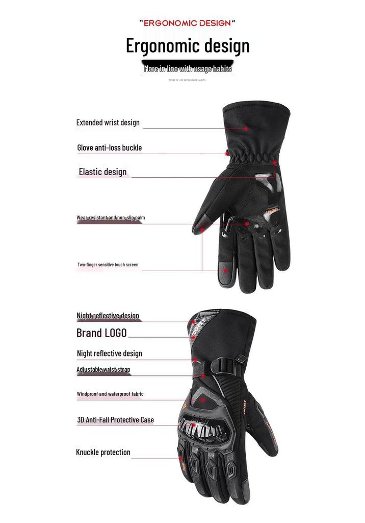 Suomy Waterproof Winter Motorcycle Gloves - Windproof, Touchscreen Compatible, Protective for Men