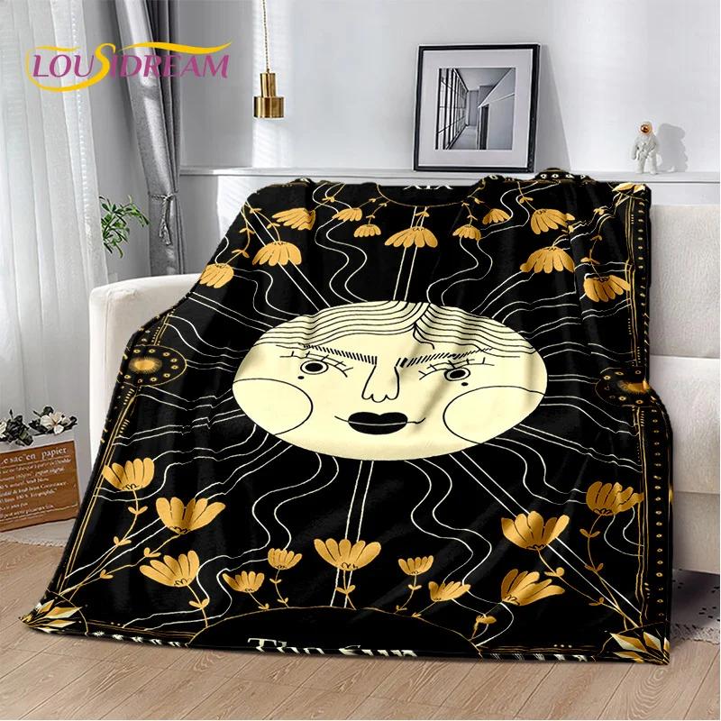 Mysteriou Tarot Sun Moon Mandala Magic Soft Flannel Blankets,Throw Blanket Comfortable Blanket for Picnic Beds Sofa Home Bedroom
