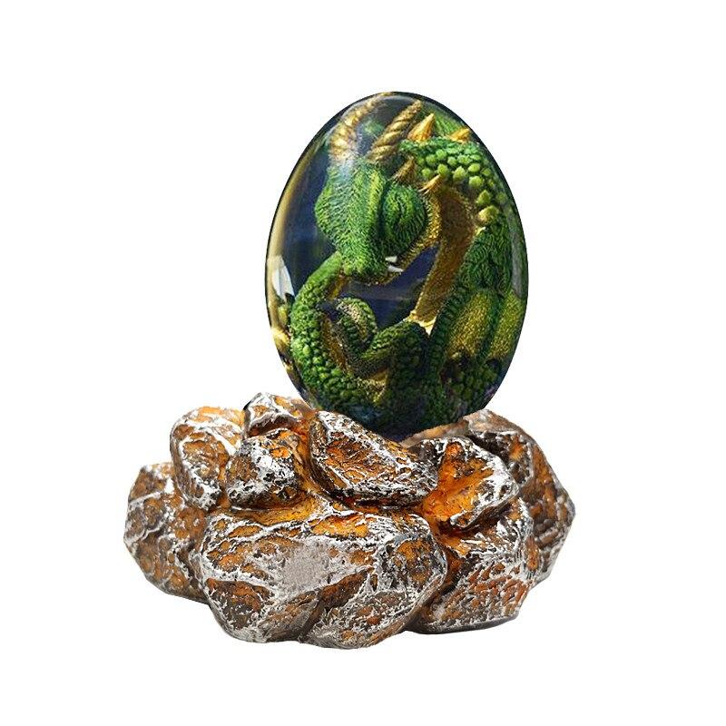 Crystal Transparent Resin Statue Dragon Egg Lava Dinosaur Egg Souvenir Resin Craft Luminous Handmade Dragon Eggs Home Decor Gift Extra 2% Off