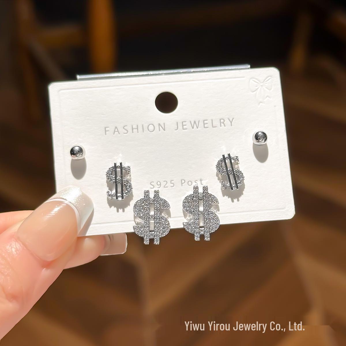 Elegant S925 Zircon Stud Earrings for Women - Niche, High-End Design