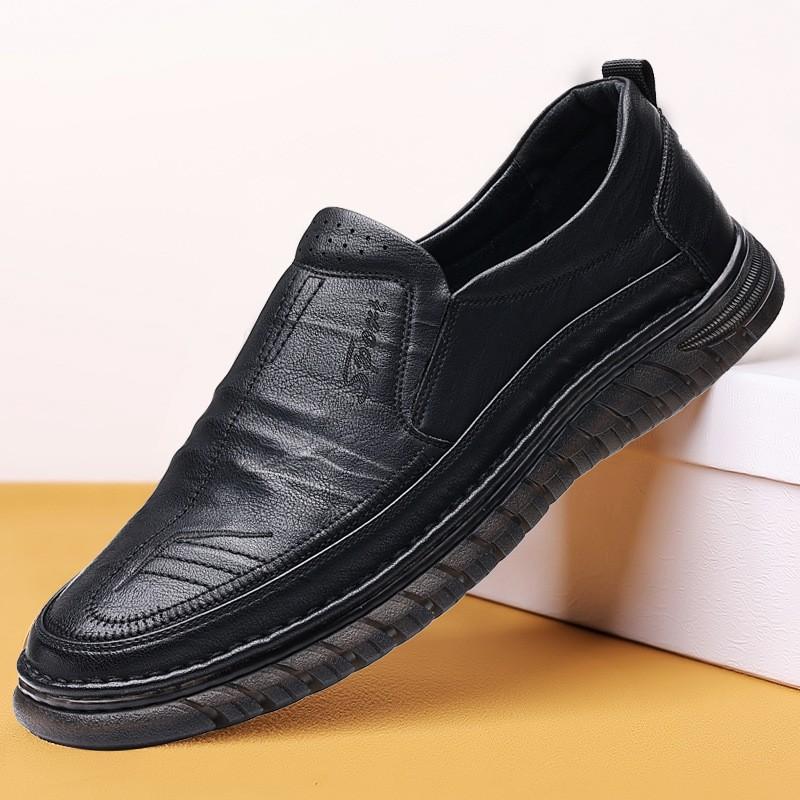 Leather Shoes Spring and Autumn New One-pedal Driving Walking Casual Shoes Soft Surface Soft Sole Daily Wear Business Men's Shoes