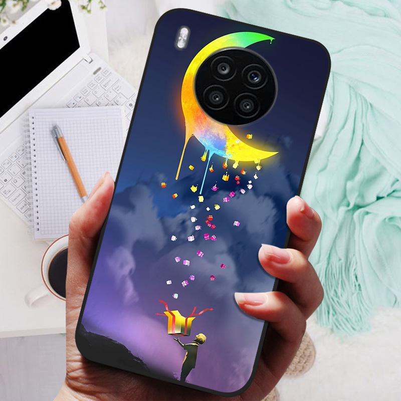 For Honor 50 Lite Case Black Cover Lion Wolf Silicone Soft Back Cases For Huawei Honor 50 Lite Pro Phone Case Protective Shell