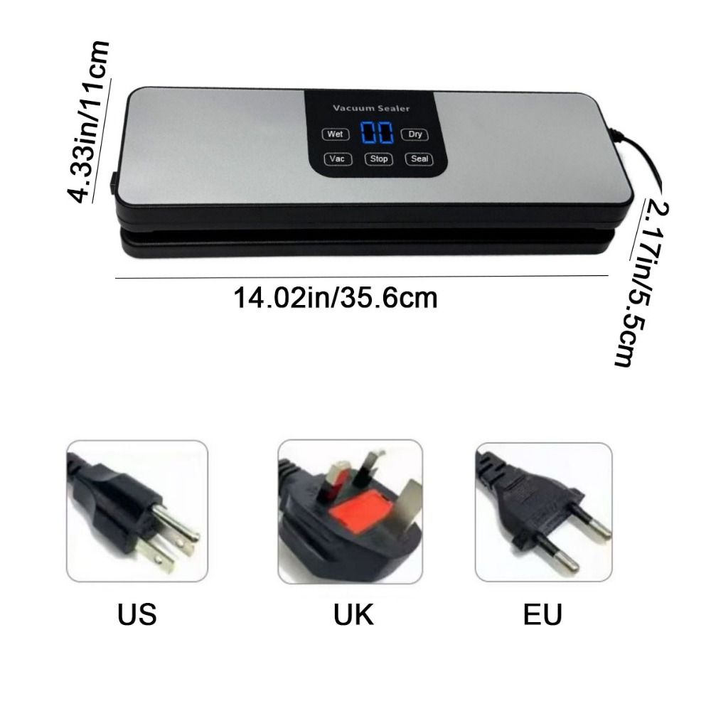Touch Buttons Electric Vacuum Sealer Digital Display Food Sealer Vacuum Packaging Machine Picnic