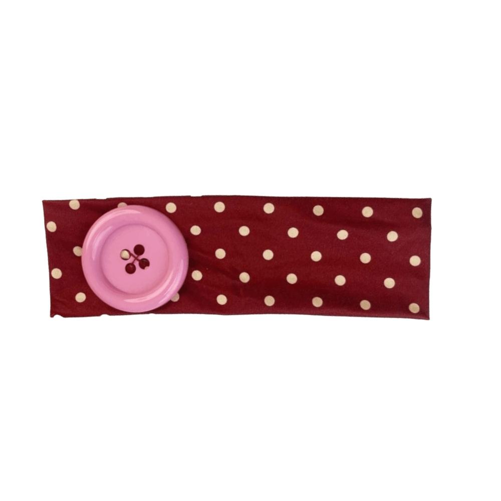 Dopamin Farbe Elastisches Kopfband Großer Knopf Yoga Haarband Modisches Polka Dot Stirnband Täglich