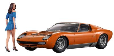Hasegawa Lamborghini Miura P400SV Mädchen Figur Kunststoff Modell 20423 1/24 mit Italienisch