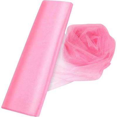 4PCS Backdrop Curtains Crystal Organza Tulle Sheer Fabric for Wedding Baby Shower Birthday Party Event Decor, 10m/roll