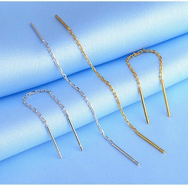1 Pair or 2 Pair Silver Gold Chain Threader Earrings Gold Earrings Dangle Earrings Gold Jewelry Edgy Earrings Drop Earrings for Gifts 18cm/7\
