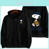 Snoopy Cartoon Hoodie With Zipper Pocket For Casual Streetwear Women 2025 Spring
