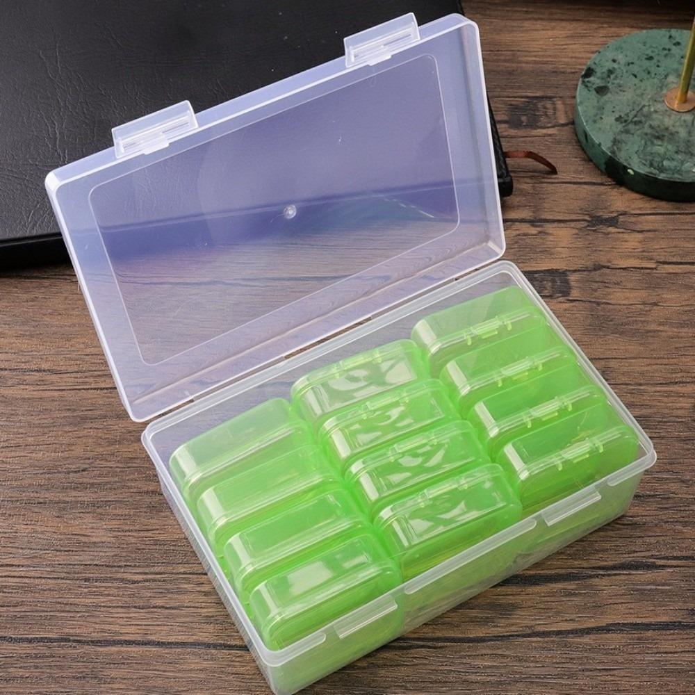 

Colorful Jewelry Beads Storage Case Multi-Functional Pudding Bean Container Craft Storage зелёный