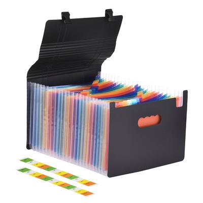 Accordian File Folder Organizer med handtag 24 fickor Expanderande filfodral A4 Letter-dokument
