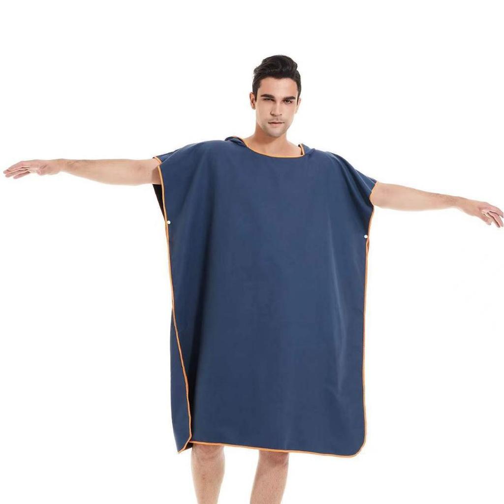2025 Quick-Dry Hooded Swim Poncho with Zipper - Portable Bathrobe and Beach Towel
