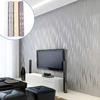 Embossed 3d Wave Stripes Wallpaper Silver Grey Non Woven Living Room Wall Decors