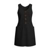 Womens Dress Summer Sleeveless Dress with Button Pockets Casual Beach Dresses