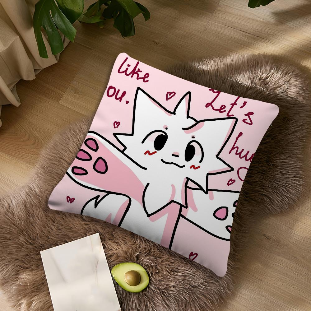 Boykisser Silly Cat Cute cushion cover Living Room Accent Couch Back Support Square Lounge Restful Nap Companion Pillow Case