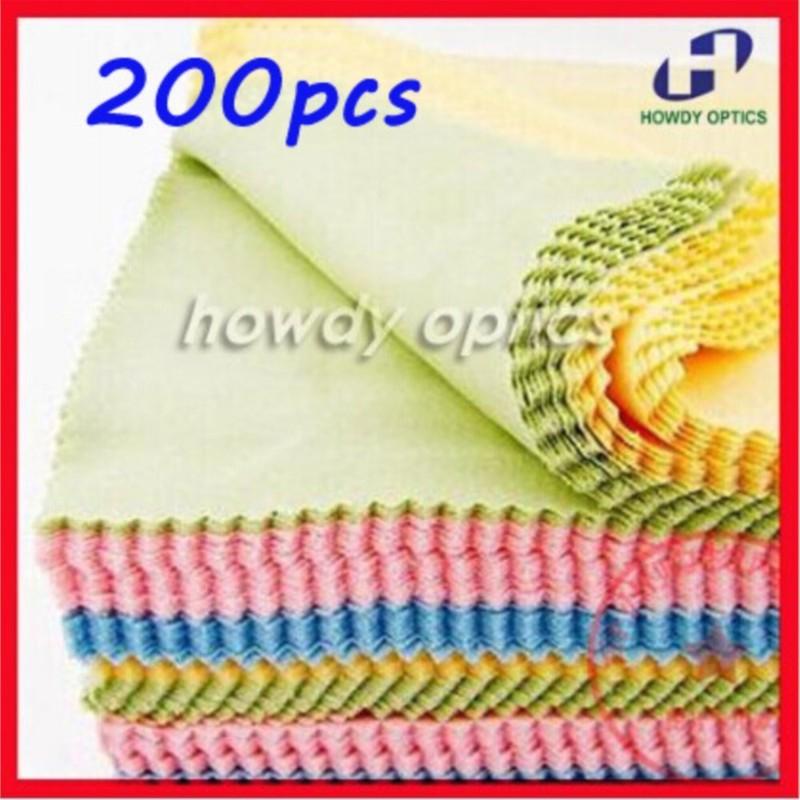 

200pcs 14x14cm Colorful glasses Lens Eyeglasses eyewear microfiber cleaning cloth Free Shipping