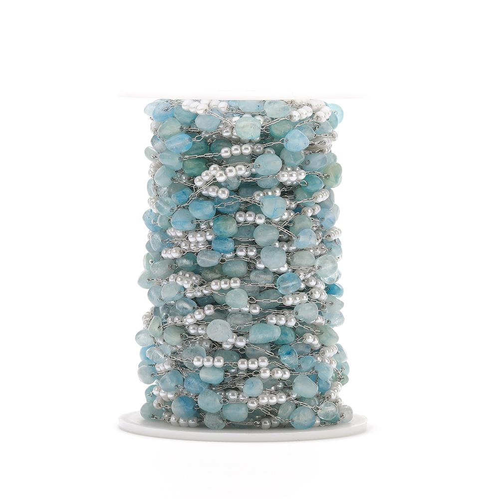 

1 Meter Irregular Stone 3:1 Pealrs Handamade Stainless Steel Chains for DIY Necklace Making Jewelry Findings Bracelet Supplies