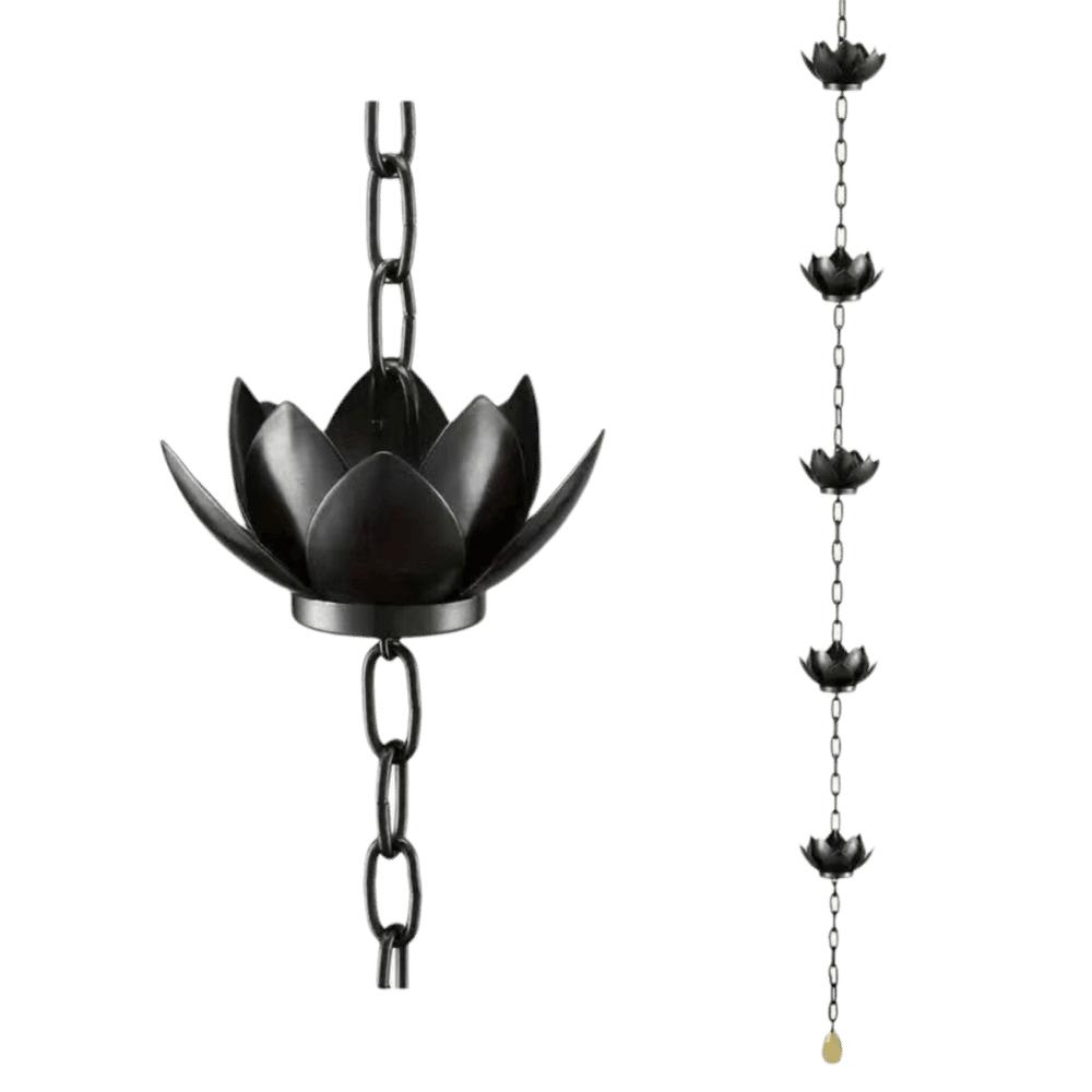 Black Rain Chain 153cm Length Downspout Alternative Functional Downspout Rain Chain  Outdoor Use