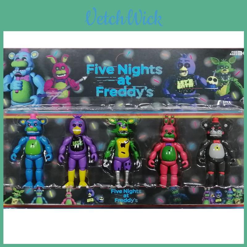 Vibrant 5pcs Light Five Nights At Freddy's Action Figures Set For Cake Toppers