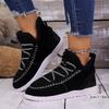 Women's Plus Size Fashion Minimalist Mid Calf Snow Boots Winter Fleece Lined Warm Korean Style Cotton Shoes